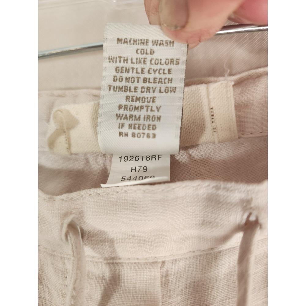 J. Crew London Jean XS 100% Linen Beige Wide Leg Drawstring Pants Coastal Chic - Picture 3 of 7